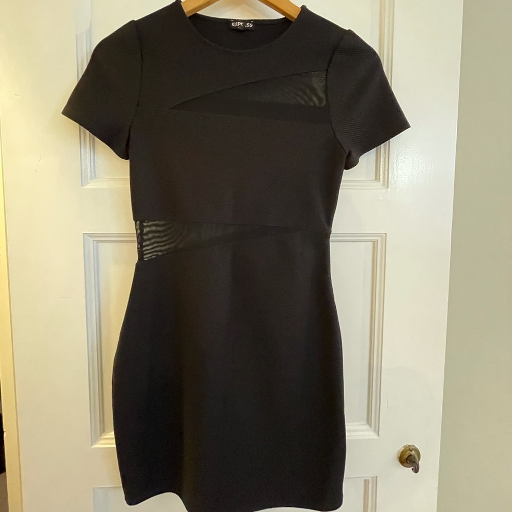 Express bodycon black mini dress